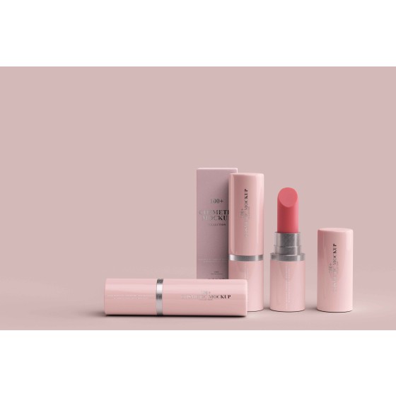 Lipstick Makeup Outer Packaging PSD Mockup  Full Set Lipstick Template Download